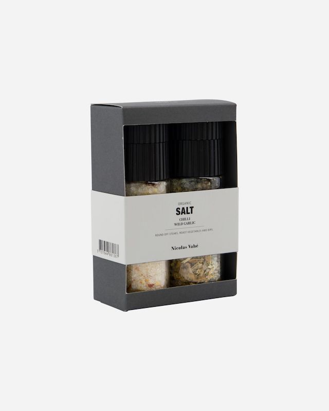 Presentförpackning salt Chili & Wild garlic från Nicolas Vahé