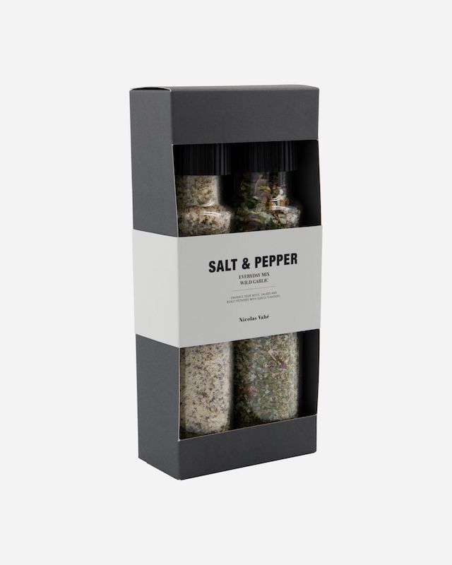 Presentförpackning med salt & Peppar – Everyday mix Wild garlic från Nicholas Vahé.