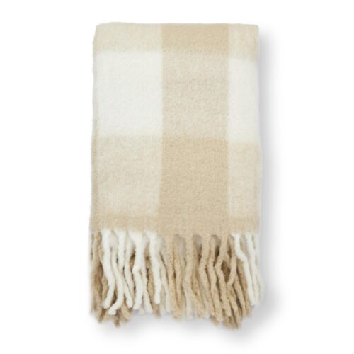 Pläd Minou Rutig Beige