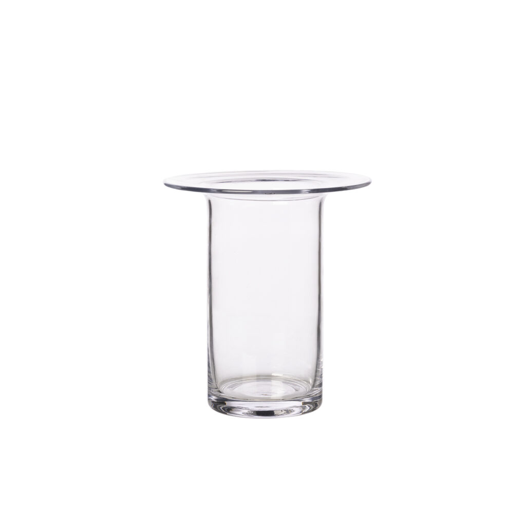 Cylinderformad glasvas på 20cm från ERNST med en bred kant vid öppningen.