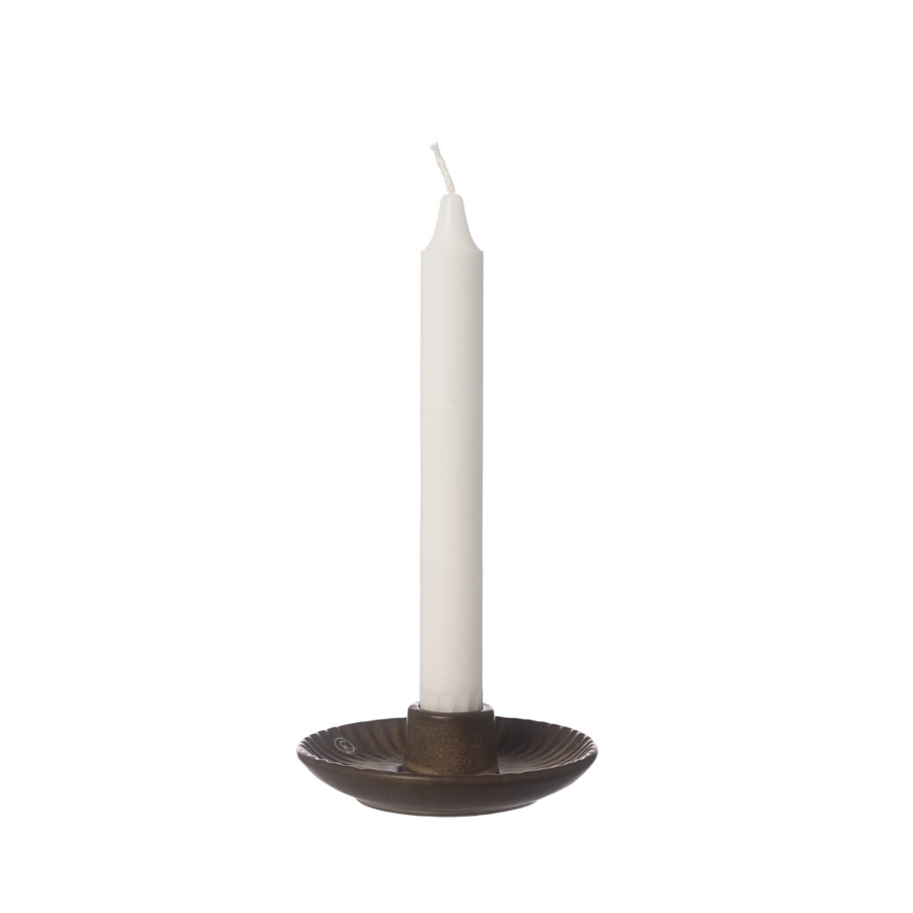 Ljusstake i brun stengods på 10cm för kronljus från ERNST.